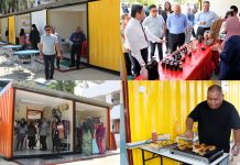 Recycling shipping containers into shops: Kontena Park