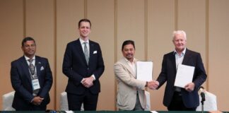 Australia’s AgriGen to establish Brunei’s first private food laboratory Director of AgriGen Ross Brierty (right) and Chairman of FarmFresh Dr. Nasir Latif (second from right) exchange the signed MoA for the establishment of BIAL, witnessed by Australian High Commissioner to Brunei Michael Hoy (second from left).