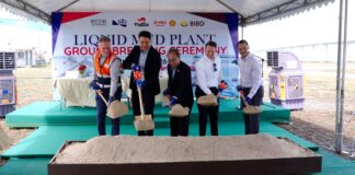VidDaCom to become first local owner-operator of mud plant Representatives from BEDB, SLB, VidDaCom, BSP and BIBD mark the groundbreaking of VidDaCom’s Liquid Mud Plant.